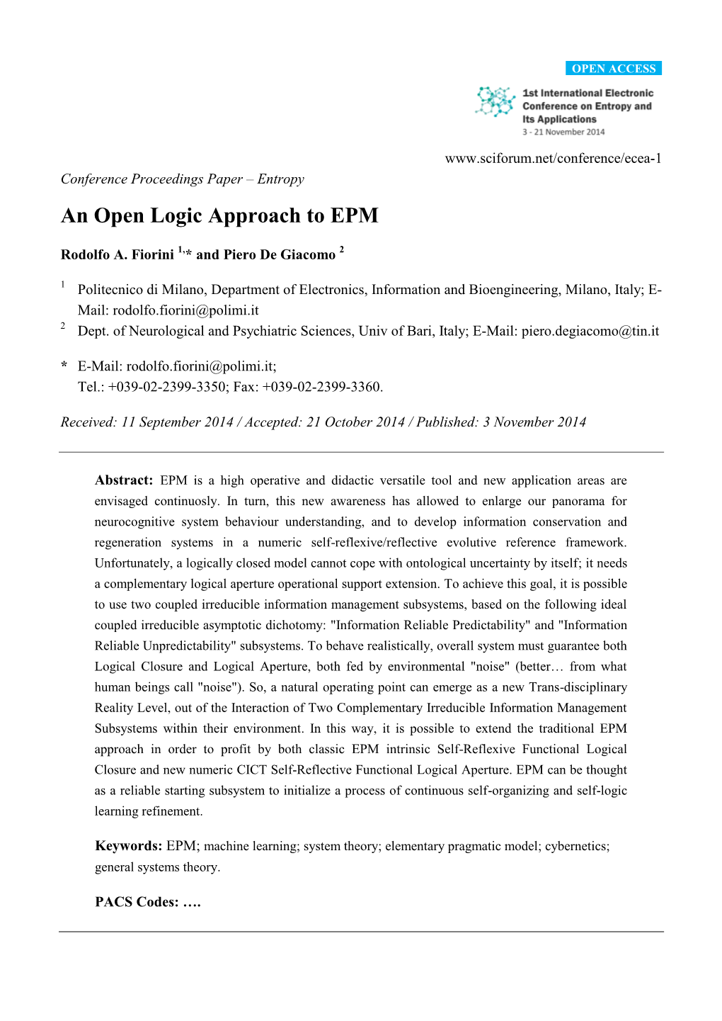 An Open Logic Approach to EPM