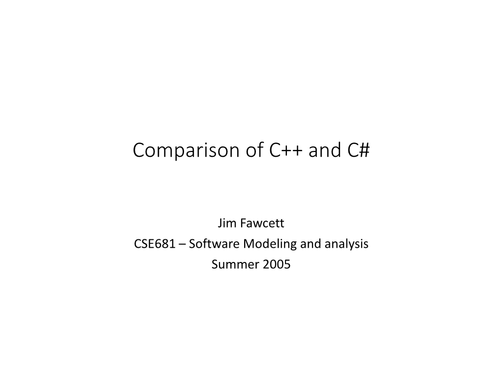 Comparison of C++ and C