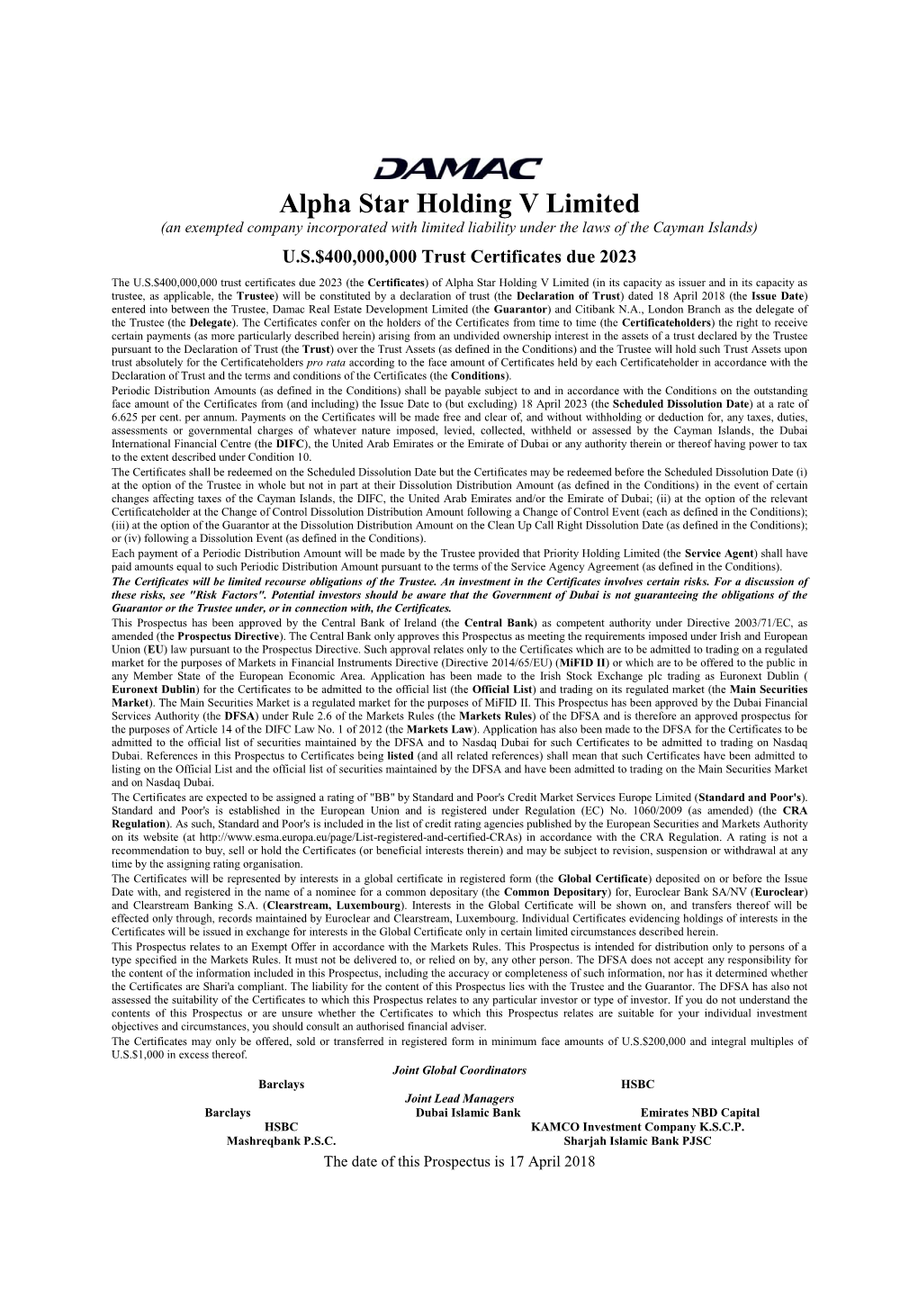 Alpha Star Holding V Limited