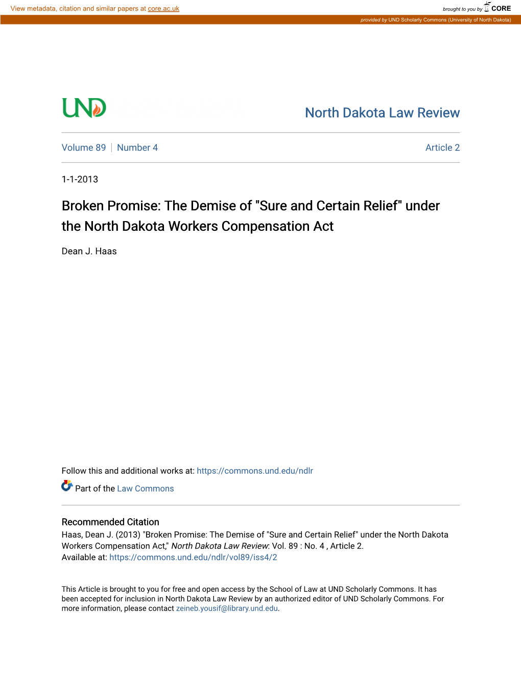 Under the North Dakota Workers Compensation Act