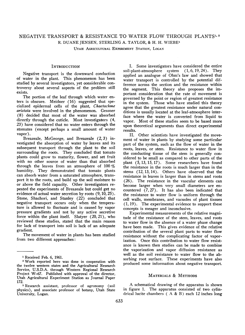 INTRODUCTION Cialized Epidermal Cells of the Plant, Chaetachme