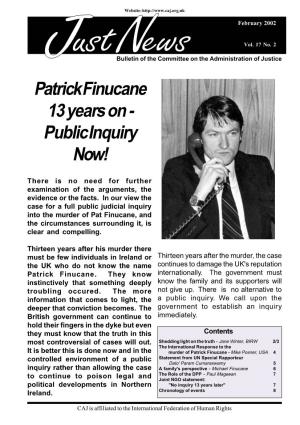 Patrick Finucane 13 Years on - Public Inquiry Now!