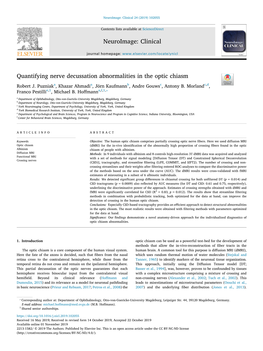 Quantifying Nerve Decussation Abnormalities in the Optic Chiasm T Robert J