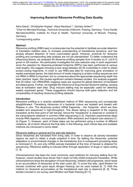 Improving Bacterial Ribosome Profiling Data Quality