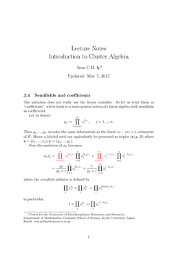 Semifield and Coefficients