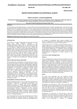 Recent Developments in Antifungal Agents