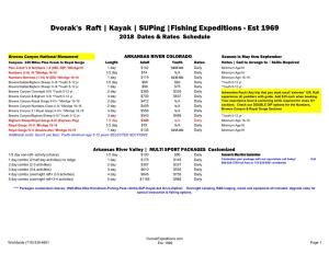 Fishing Expeditions - Est 1969 2018 Dates & Rates Schedule
