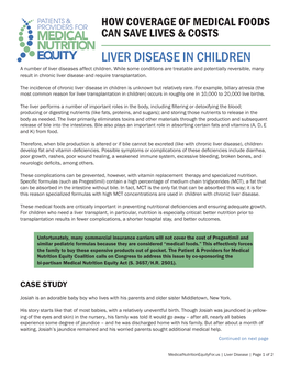 LIVER DISEASE in CHILDREN a Number of Liver Diseases Affect Children