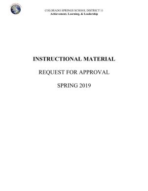 Instructional Material Request for Approval