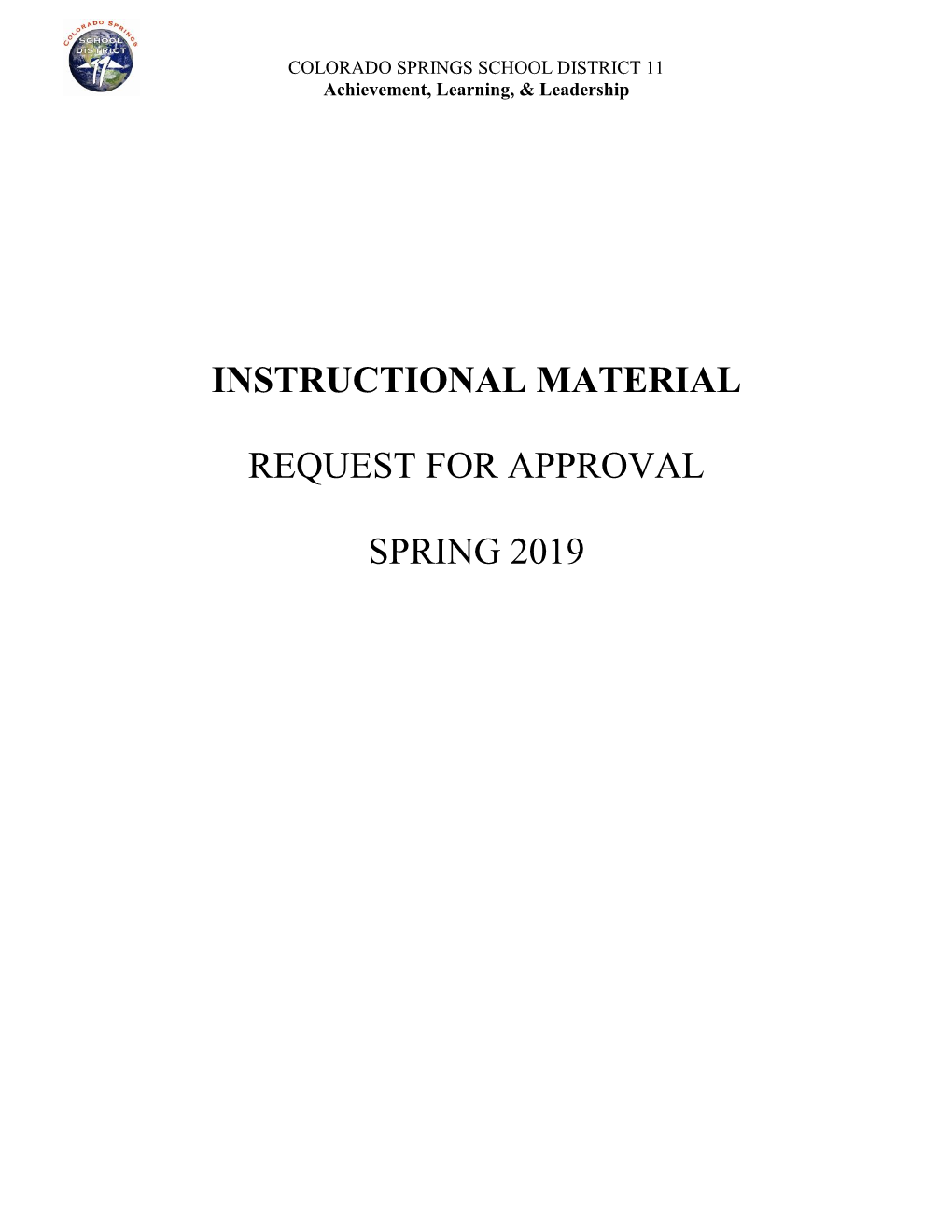 Instructional Material Request for Approval