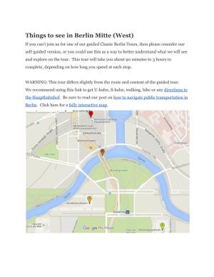 Things to See in Berlin Mitte (West)