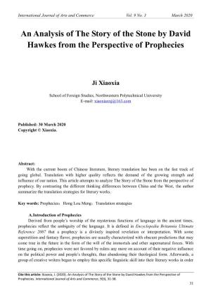 An Analysis of the Story of the Stone by David Hawkes from the Perspective of Prophecies