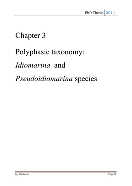 Chapter 3 Polyphasic Taxonomy: Idiomarina and Pseudoidiomarina