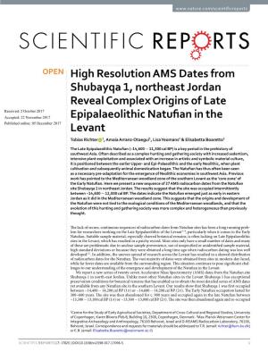 High Resolution AMS Dates from Shubayqa 1, Northeast Jordan