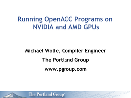 Running Openacc Programs on NVIDIA and AMD Gpus