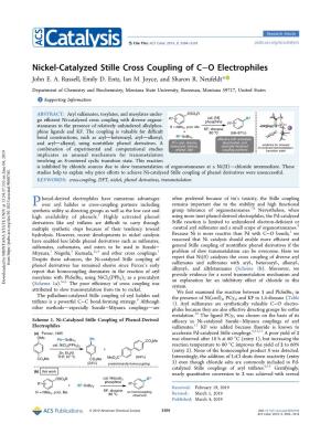 Nickel-Catalyzed Stille Cross Coupling of C–O Electrophiles
