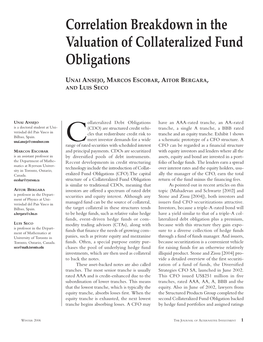 Correlation Breakdown in the Valuation of Collateralized Fund Obligations