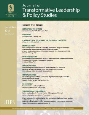 Journal of Transformative Leadership and Policy Studies - Vol