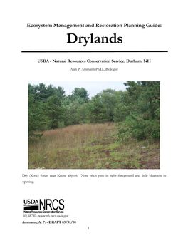 Ecosystem Restoration Guide for Pine Barrens (Drylands)