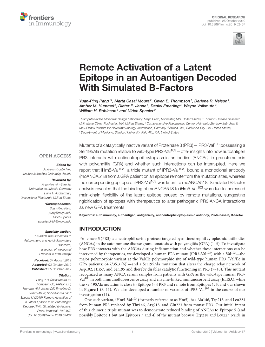 Remote Activation of a Latent Epitope in an Autoantigen Decoded with Simulated B-Factors