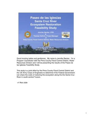 Paseo De Las Iglesias Santa Cruz River Ecosystem Restoration Feasibility Study