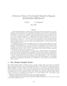 A Structure Theory of the Sandpile Monoid for Digraphs (EXTENDED ABSTRACT)
