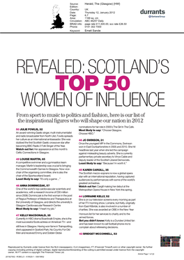Revealed:Scotland's Womenofinfluence