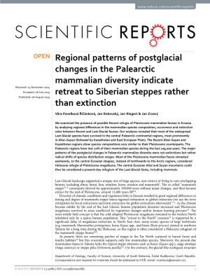 Regional Patterns of Postglacial Changes in the Palearctic