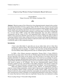 Empowering Women Using Community Based Advocacy