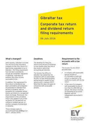 Corporate Tax Return and Dividend Return Filing Requirements