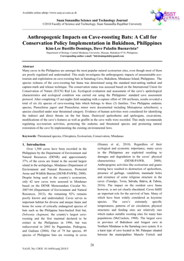 Anthropogenic Impacts on Cave-Roosting Bats