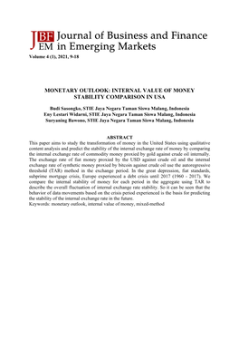 Monetary Outlook: Internal Value of Money Stability Comparison in Usa