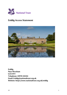 National Trust Erddig Access Statement