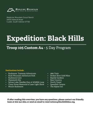 Black Hills Troop 105 Custom A4 - 5 Day Program