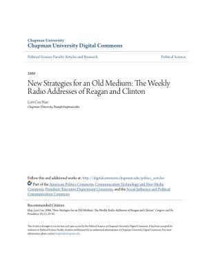 The Weekly Radio Addresses of Reagan and Clinton