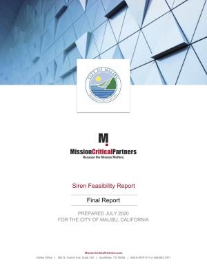 Siren Feasibility Report Final Report