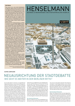 Henselmann (Siehe Beiträge Zu Wohnungsbau Und Stadtentwicklung in Berlin Iiiplen/Vorgang/D17-2811.Pdf)