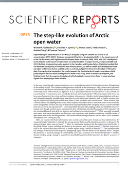 The Step-Like Evolution of Arctic Open Water Michael A