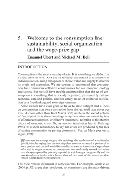 Sustainability, Social Organization and the Wage- Price Gap Emanuel Ubert and Michael M