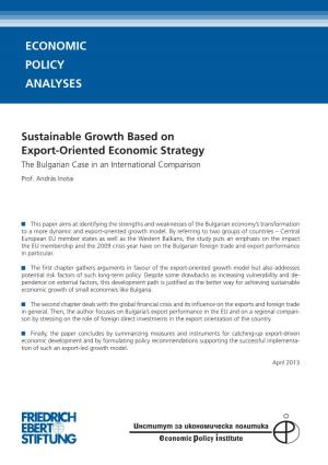 Sustainable Growth Based on Export-Oriented Economic Strategy : the Bulgarian Case in an International Comparison