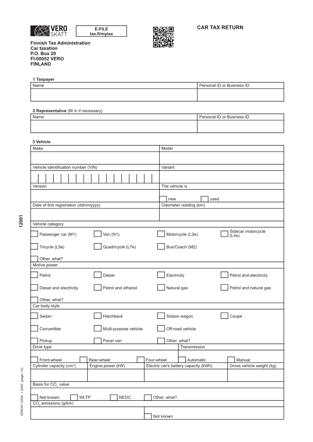 1200E Finnish Tax Administration Form