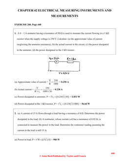 Chapter 42 Electrical Measuring Instruments and Measurements