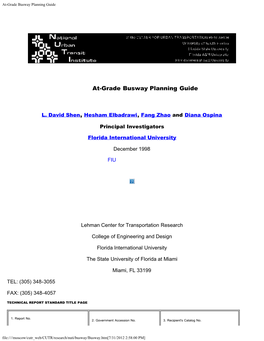 At-Grade Busway Planning Guide