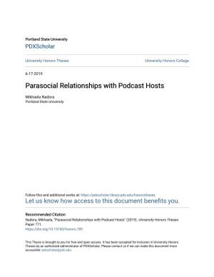 Parasocial Relationships with Podcast Hosts