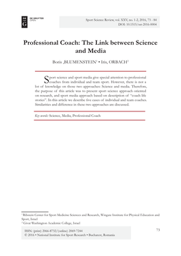 Professional Coach: the Link Between Science and Media