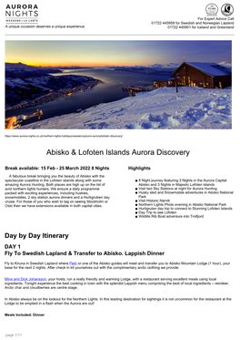 Abisko & Lofoten Islands Aurora Discovery