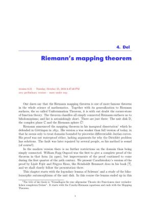 Riemann's Mapping Theorem