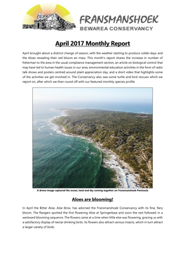 April 2017 Monthly Report