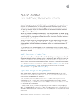 Apple in Education Data and Privacy Overview for Schools