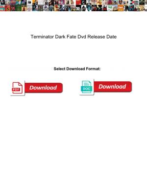 Terminator Dark Fate Dvd Release Date